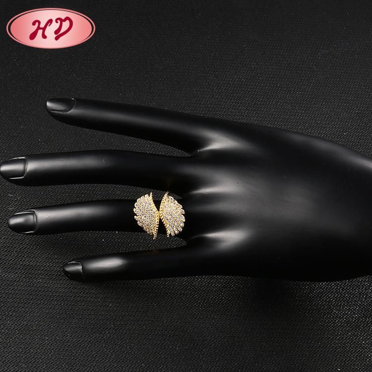 Fashion Women 18K Gold Plated Stainless Steel Silver Engagement Wedding Finger Rings Jewelry Design