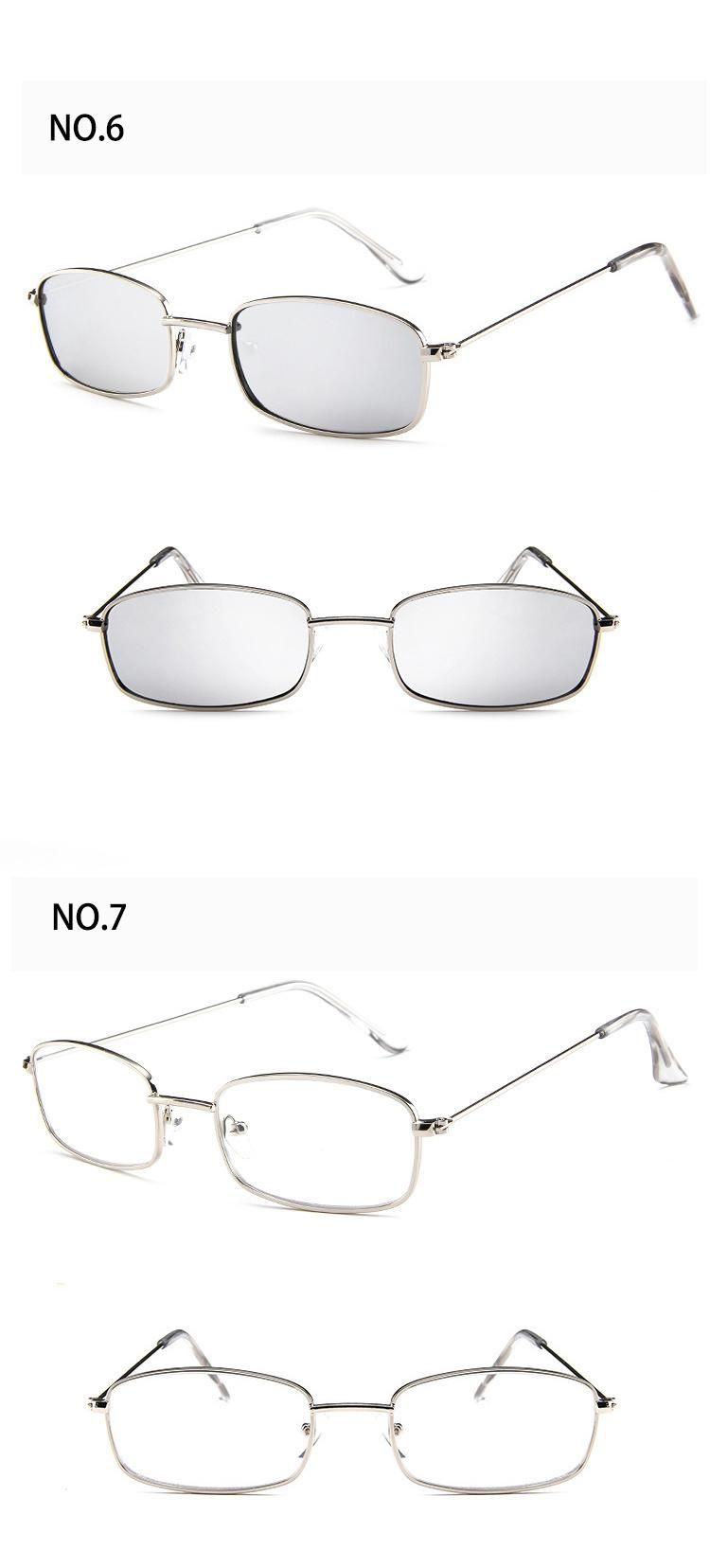 2022 New Small Rectangle Retro Fashion Men&Women Brand Designer Red Metal Frame Clear Lens Sun Glasses Shades Sunglasses