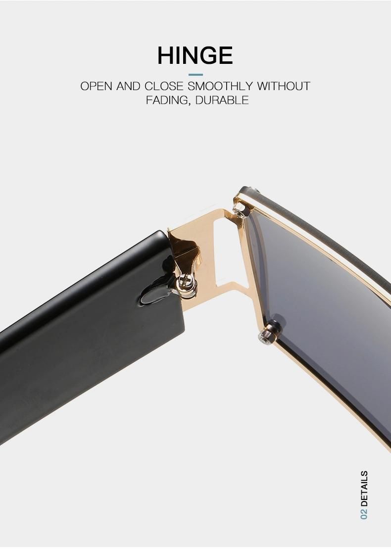 Large Metal Frame Sunglasses, One-Piece Sunglasses, Large Triangle Cat Eyes Catwalk, Street Shooting Sunglasses
