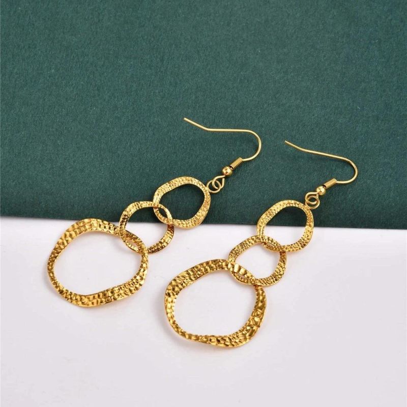 Stainless Steel Necklace Fashion Jewelry Accessories Gold Plated Earring for Lady