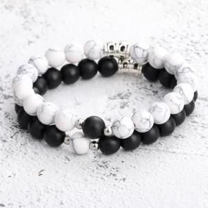 Nature Stone Black Magnet Couples Bracelet for Men Women