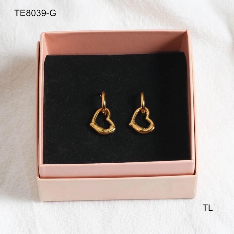 Manufacturer Custom Logo Fashion jewellery High Quality Waterproof Trendy Gold Earring Women Heart Design Jewelry Earring