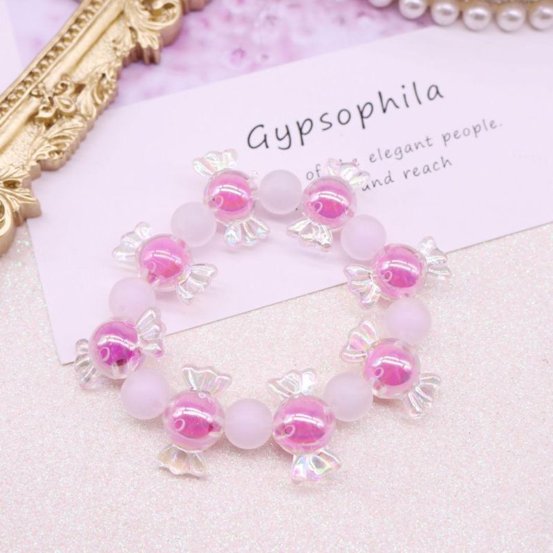 Fashion Jewelry Children′s Bracelet Cute Candy Frosted Beads String Bracelet
