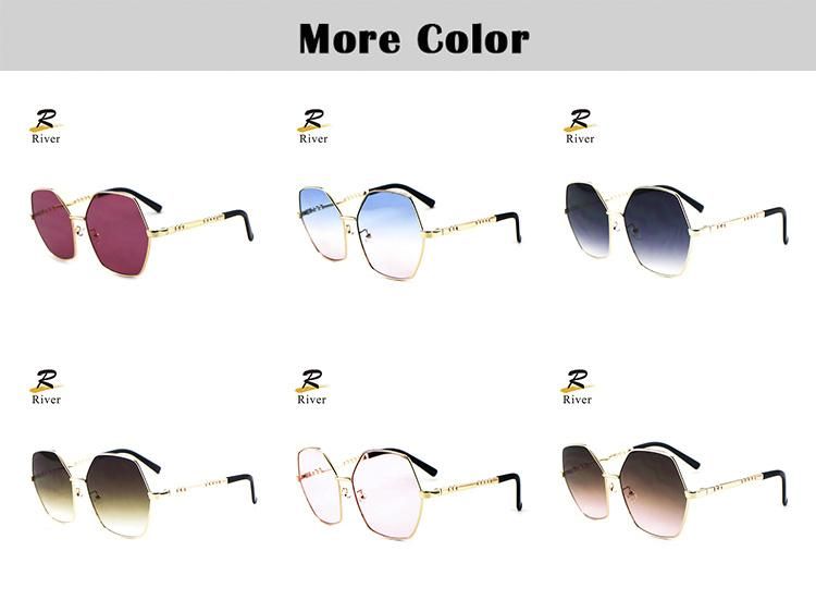 New Hexagon Metal Frame Wholesale Women Sunglasses