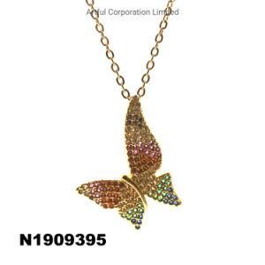 Hot Selling Multi-Color Butterfly Silver Necklace