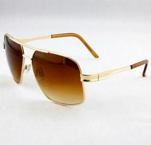 Golden Designer Metal Polarized Sunglass for Fine Gentleman (14242)