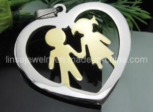 Fashion Boy &amp; Girl Design Stainless Steel Heart Shape Pendant (SR178-2)