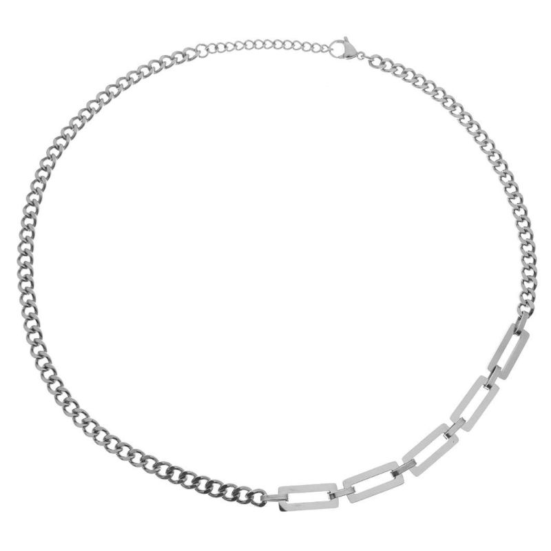 High Quality Necklace Jewelry Hip-Hop Personality Stainless Steel Thickness Chain Stitching Necklace All-Match Couple Jewelry Men Fashion Jewelry