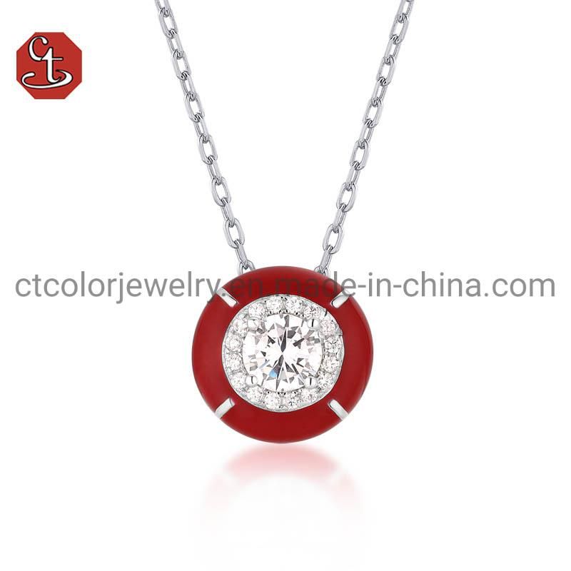 Elegant Fashion Women Jewelry 925 Sterling Silver or Brass Earrings Red Enamel Earrings Jewelry