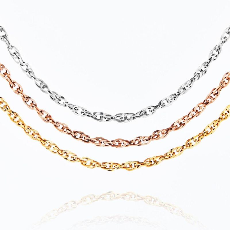 Fashion Accessories 18K Gold Plated Stainless Steel Necklace Bracelet Anklet Jewellery for Men and Women