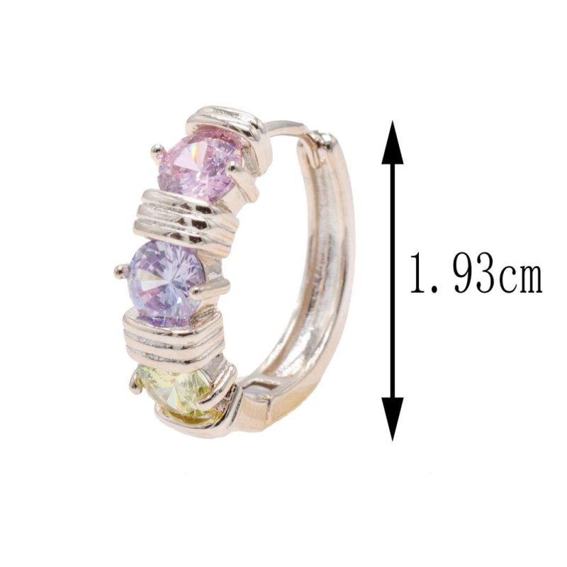 New Korean Design Gold-Plated Ladies Fashion Zircon Earrings