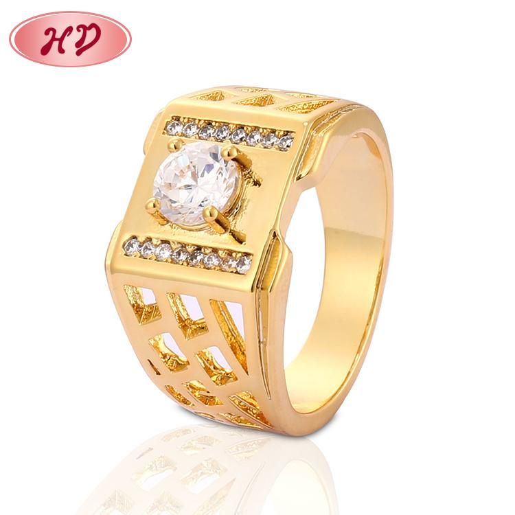 14K 18K Gold Plated Fashion Wedding Engagement Jewelry Stainless Steel Silver Finger Man Rings Design