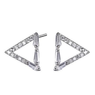 Silver or Brass Hollow Triangle Earrings for Girls