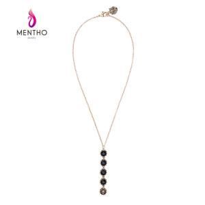 Simple Temperament Fashion Imitation Jewelry Black Gem Pendant Necklace