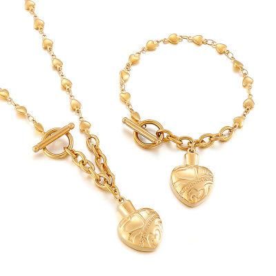 Manufacturer High Quality Custom Fashion Jewelry Set, Custom jewellery Set Stainless Steel, Women Fashion Heart Necklace Jewelry Set
