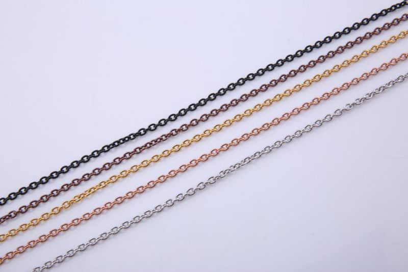 Wholesale New Fashion Rose Gold Plated Silver Cable Chain Jewellery Bracelet Fancy Jewelry Necklace for Lady Accessories Design