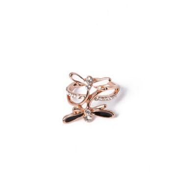 Reasonable Fashion Jewelry Dragonfly Glod Ring with Rhinestone