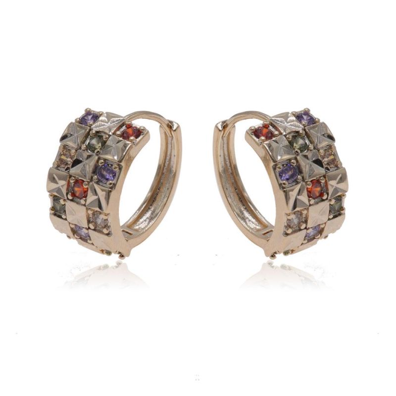 18K Gold Plated High-End Ladies Earrings Fashion Zircon Earrings
