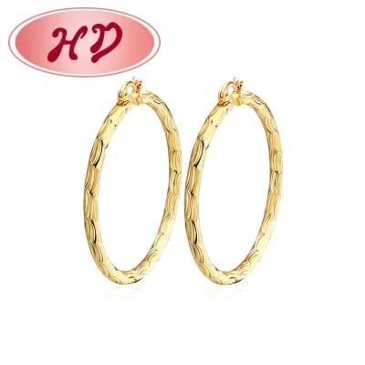 2020 Fashion Jewelry China Factory Wholesale Joyeria Gold Brass Hoop Earrings Jewelry
