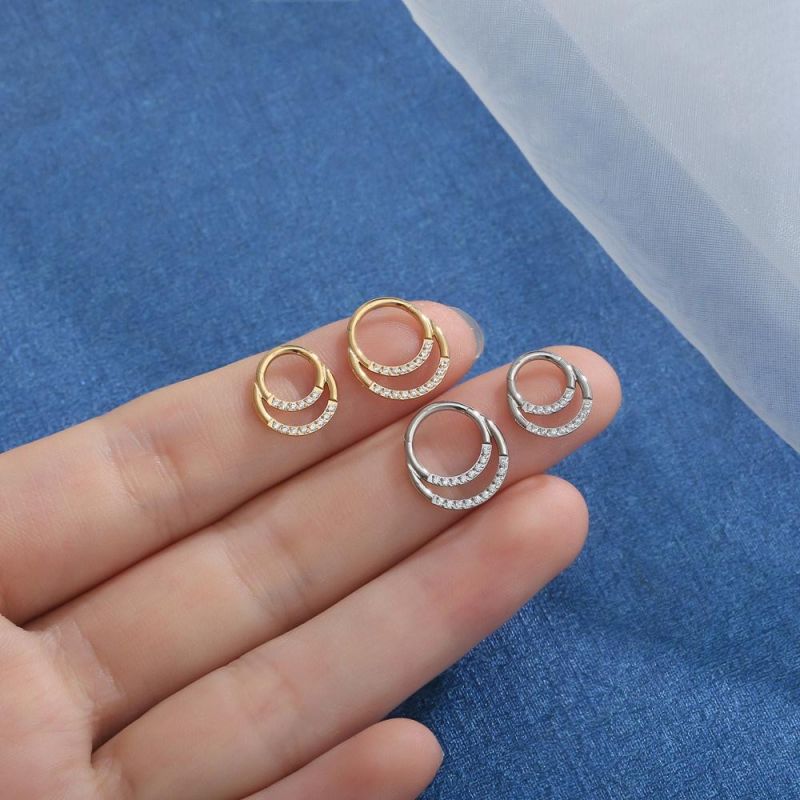Nose Rings G23 Titanium Cartilage Earrings Tragus Helix Earrings Cartilage Earring 16g/18g/20g Hinged Segment Rings Hoop