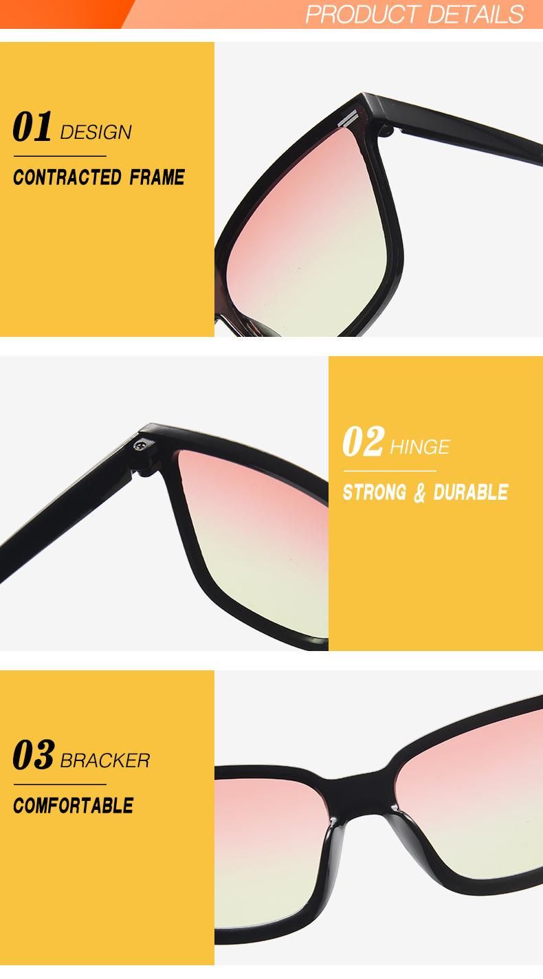 New Fashion Big Frame Sunglasses Gradient Color Beach Sunglasses