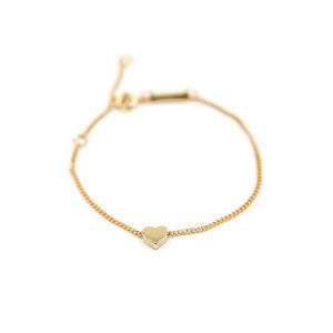 Adjustable Dainty Love Heart Charm Chain Bangles Bracelets