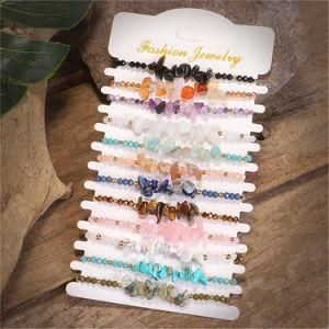 Handmade Rope Braided Multicolor Seed Bead Irregular Gravel Bracelets for Women