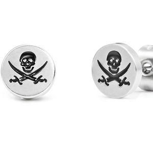 Fashion Stainless Steel Pirates Skull Earring (EZ6030)