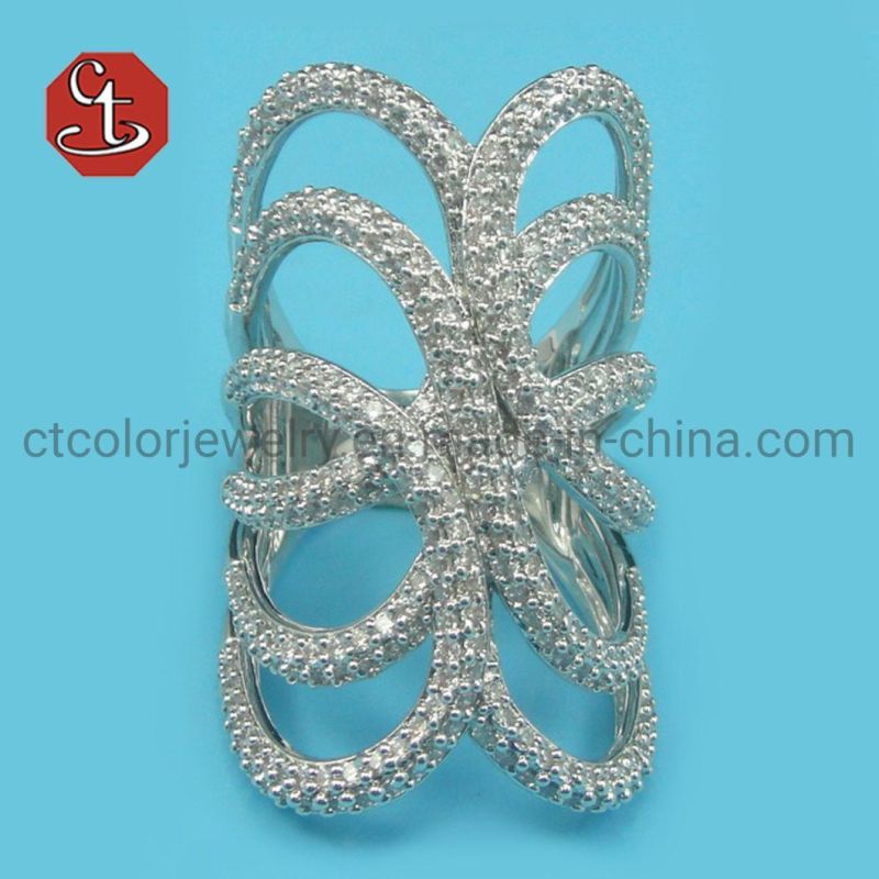 Hot Sale Women Finger Ring Cubic Zirconia Fashion Popular Bridal Rings Jewelry for Wedding Party Lady Accessories