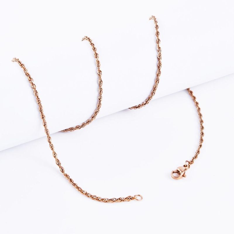 Fashion 18K Gold Plated Stainless Steel Triplicate Square Wire Cable Chain Necklace Jewelry Design for Ladies