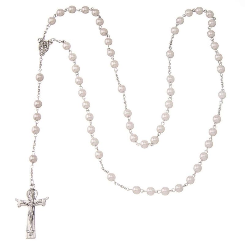 Wholesale Fashion Jewelry Gold Plated Two-Tone Beaded Necklace for Religious Long Adjustable Necklace
