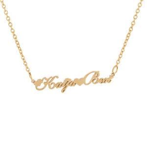 Gold-Plated Stainless Steel Customizable Hollow Letter Words Necklace