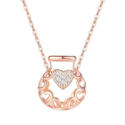 Fashion Design Jewelry 925 Sterling Silver Pendants with CZ Love Heart Pendants