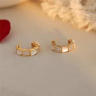 Custom Fashion Hot Sale Earrings Jewelry Zircon Design Ladies Hoop Earrings