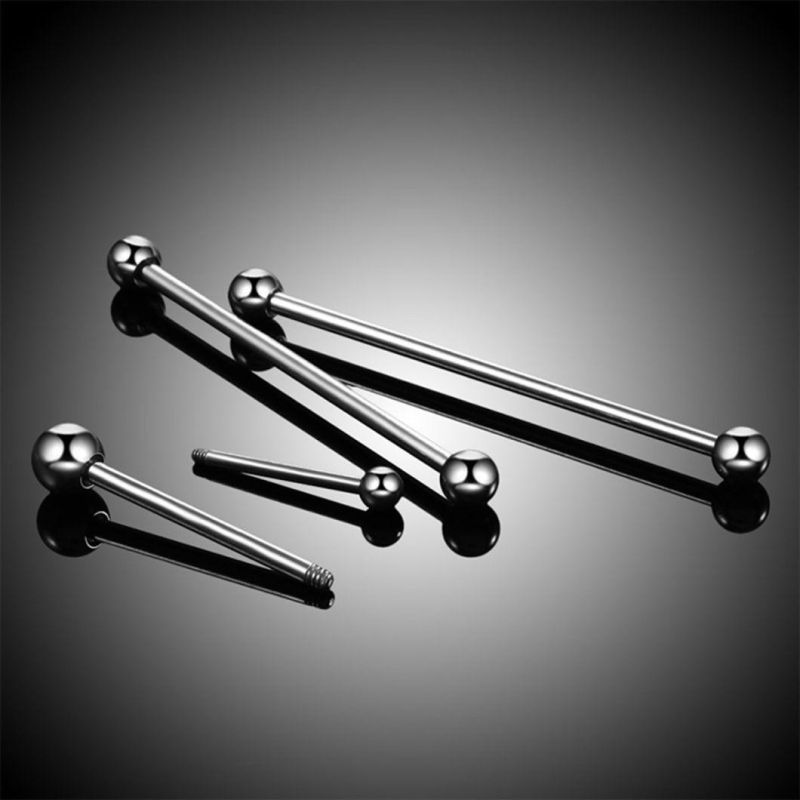 G23 Titanium External Thread Titanium Ball Tongue Nail Factory Direct Selling Body Piercing Jewelry Titanium Tongue Nail Barbell Tp1901