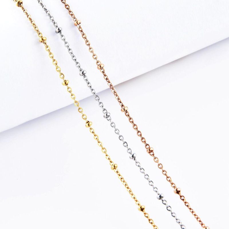Fashion Jewelry Imitation Gold Plated Rose Gold Stainless Steel Anklet Bracelet Jewellery Making Chain Necklace