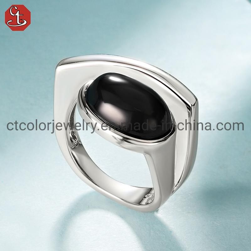 925 Silver Jewelry Open Adjustable Square Ring for Men