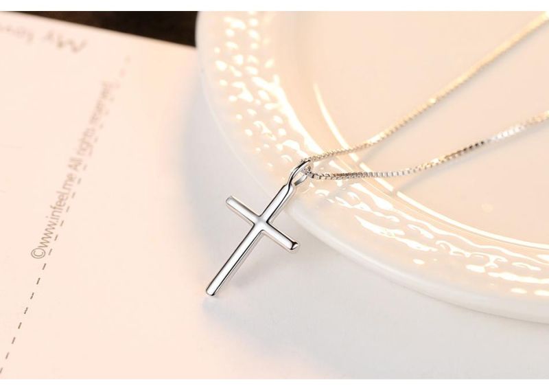 Silver Original Designed Exquisite Cross Shape Christian Necklace