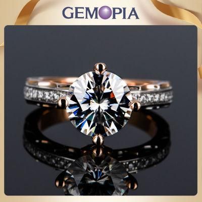 Gold Jewelry 925 Silver Gold Plated Solitaire Ring for Women
