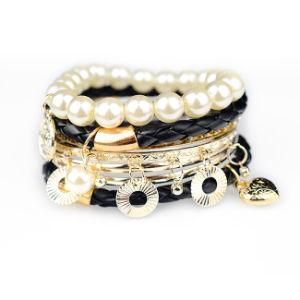 Pearl and Stone Handmade Fashion Bleather Bracelet