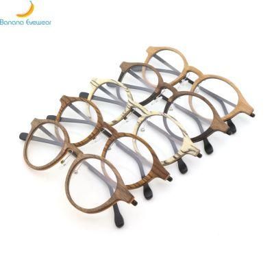 Fashionable High Quality Round Optical Frame Wooden Eyewear Ready to Ship