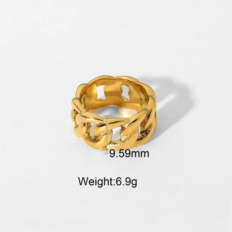 2021 Latest Design Stainless Steel Women Ring 14K/18K Gold Plated Optional