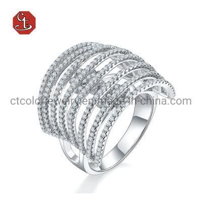 High Quality Jewelry Ring Sterling 925 Silver Ring Precision 3AAA CZ Ring