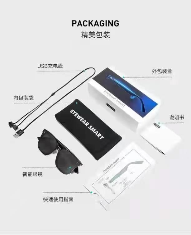 Smart Glasses Bluetooth Earphone Earphone Fashion Sunglasses Bluetooth Glasses for Eyewear