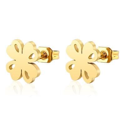 Manufacturer Custom Tarnishfree Fashion Jewelry High Quality Waterproof Non Fade Cheap Earring Stud 18K Flower Earring Gold Plated