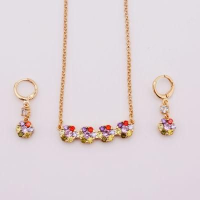 Costume Wholesale Fashion Imitation Gold Silver Stainless Steel Charm Jewelry with Pendant Earring Necklace Sets