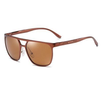 Vintage Brand Designer Men Polarized Sunglasses Retro Square Aluminum Magnesium Sun Glasses