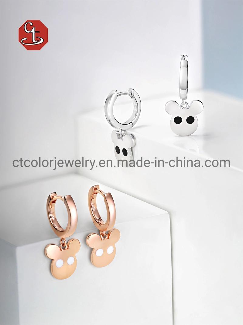 925 Sterling Silver Fashion Jewellery Star shaped Enamel Earrings
