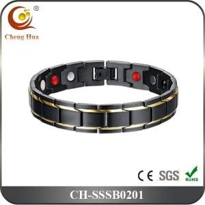Popular Black Gold Plated Titanium Magnetic Bracelets