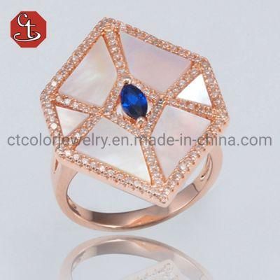 Shell Geometric Rings for Women Rose Gold Silver Temperament Rings Jewelry Gift